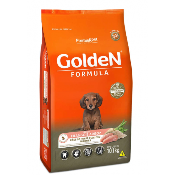 Ração Premier Golden Formula Cães Filhotes Mini Bits Frango e Arroz 10,1kg