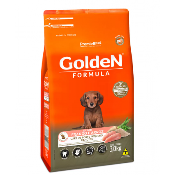 Ração Golden Formula Mini Bits Filhotes Pequeno Porte - Frango e Arroz - 3kg