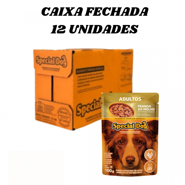 12 unidades Ração úmida Sache Premium Special Dog para cães Adulto Frango