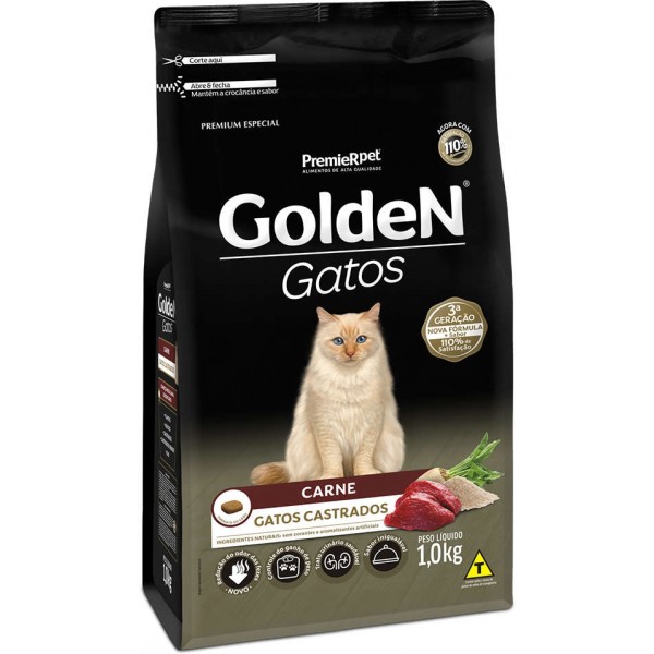 Ração Seca PremieR Pet Golden Gatos Adultos Castrados Frango