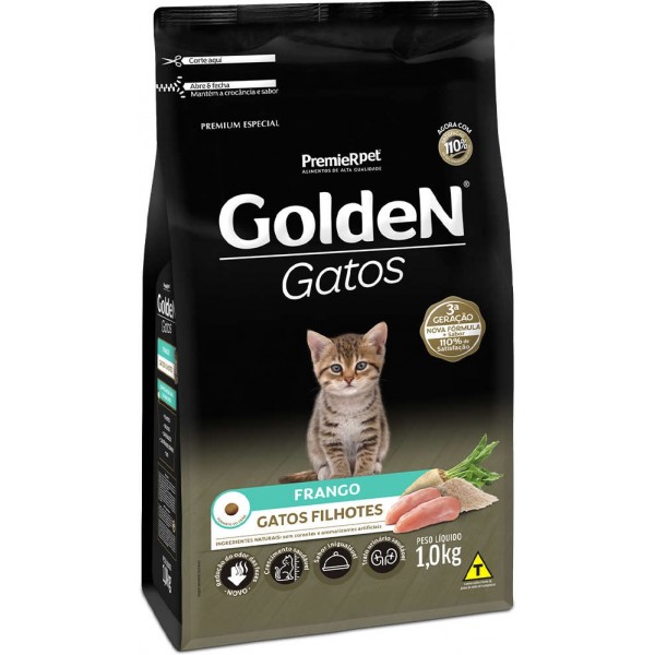 Ração Seca PremieR Pet Golden Gatos Filhotes Frango 1kg