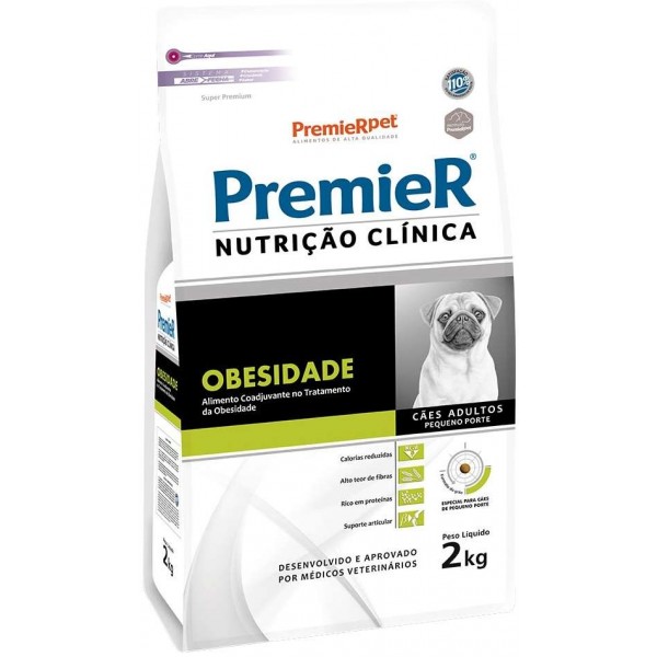 Ração Premier Nutrição Clínica Obesidade para Cães Adultos Pequeno Porte 2kg