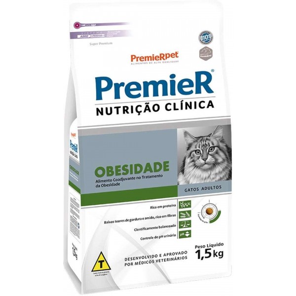 Ração Premier Nutrição Clínica Obesidade para Gatos