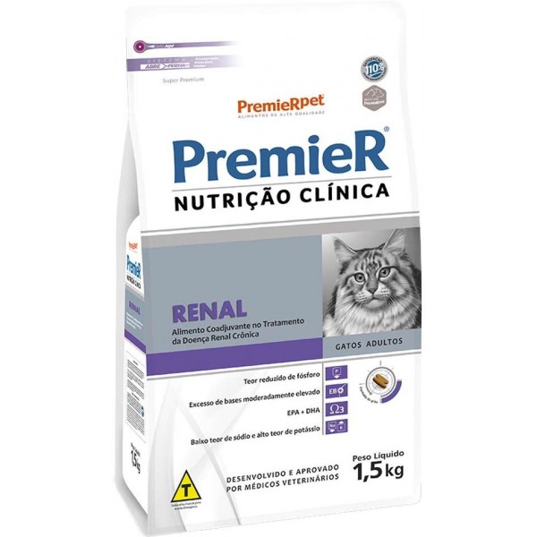 Ração Premier Nutrição Clínica Renal para Gatos 1,5kg