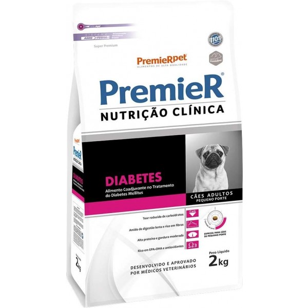 Ração Premier Pet Nutrição Clínica Diabetes para Cães Adultos Pequeno Porte 2kg