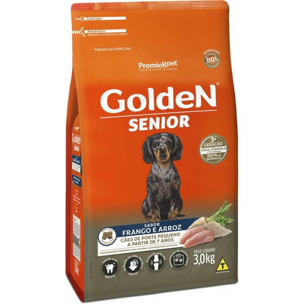 Ração Premier Golden Formula Cães Sênior Mini Bits Frango e Arroz 3kg