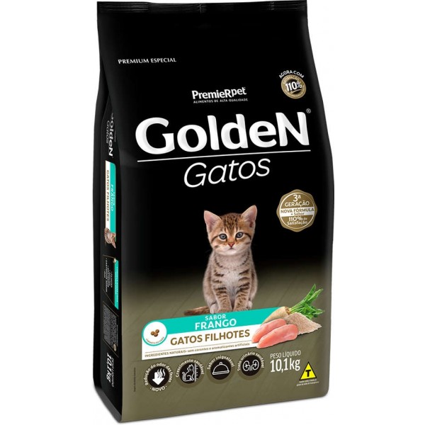 Ração Seca PremieR Pet Golden Gatos Filhotes Frango 10,1kg