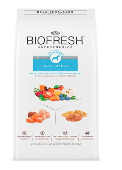 Ração Biofresh Cães Adultos Castrados Raças Médias 10,1Kg