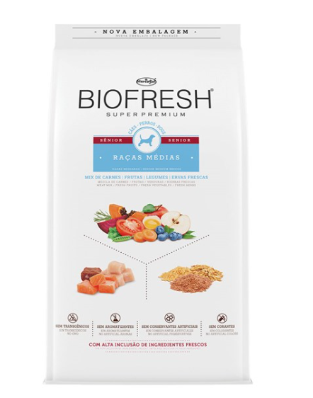 Ração Biofresh Cães Sênior Raças Médias 10,1 kg