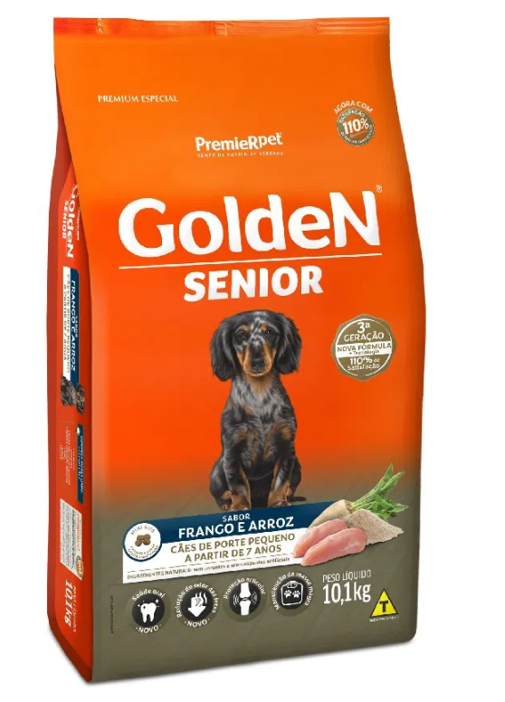 Ração Golden Fórmula Sênior Raças Pequenas Frango e Arroz Mini Bits 10,1 kg