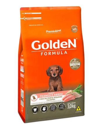 Ração Golden Formula Mini Bits Filhotes Pequeno Porte - Frango e Arroz - 3kg