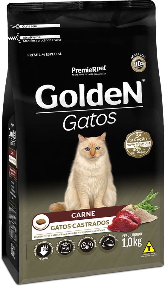 Ração Seca PremieR Pet Golden Gatos Adultos Castrados Frango