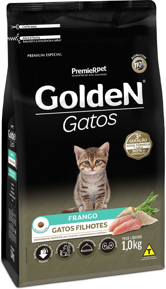 Ração Seca PremieR Pet Golden Gatos Filhotes Frango 1kg