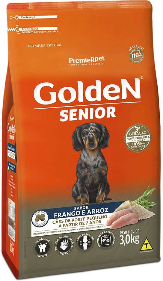 Ração Premier Golden Formula Cães Sênior Mini Bits Frango e Arroz 3kg